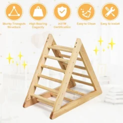 Costway Wooden Climbing Pikler Triangle With Climbing Ladder For Toddler Step Training, Natural 15 Costway Wooden Climbing Pikler Triangle With Climbing Ladder For Toddler Step Training, Natural -Kiddie Kingdom Store GUEST 3e581f0b ff9e 4932 b11f f5ea1f4acfda 1
