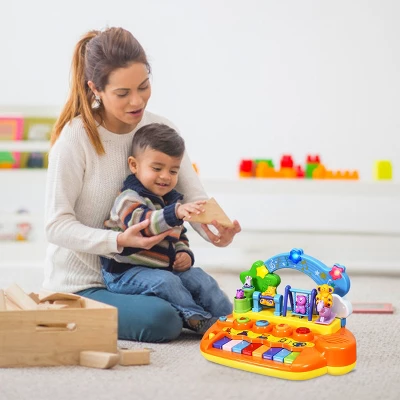 Costway Kids Rainbow Piano Keyboard 8 Keys Music Toy Gift W/ Animal Playground LED Light 5 Costway Kids Rainbow Piano Keyboard 8 Keys Music Toy Gift W/ Animal Playground LED Light - Image 3
