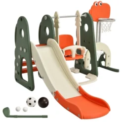 Costway 6 In 1 Toddler Slide And Swing Set Climber Playset W/ Ball Games WhiteOrange -Kiddie Kingdom Store GUEST 3e741e4f 8a46 429a b15d 9ae1d66e14cc