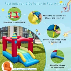 Costway Inflatable Bounce Castle Kids Jumping Bouncer Indoor Outdoor With 550W Blower -Kiddie Kingdom Store GUEST 3fa24723 386a 48ba bd06 5861e6ddfe57