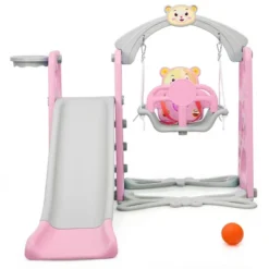 Costway 4-in-1 Kids Play Climber Playset W/ Basketball Hoop & Ball Pink 19 Costway 4-in-1 Kids Play Climber Playset W/ Basketball Hoop & Ball Pink -Kiddie Kingdom Store GUEST 40c3ecf1 15bd 4d1a 95b0 8fc0f730d5f5