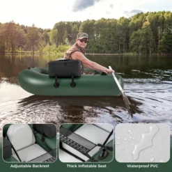 Costway Inflatable Fishing Float Tube With Fish Ruler Angling Base 2 Storage Pockets Pump -Kiddie Kingdom Store GUEST 411a3992 14f8 4fd6 8c14 d71265bbe66e