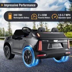 Costway 2 Seater Ride On Truck With Remote Control 3 Speeds LED Lights Horn Music Story Black/Pink/White -Kiddie Kingdom Store GUEST 41290718 28b9 4f2a bd40 a2e5c500315b