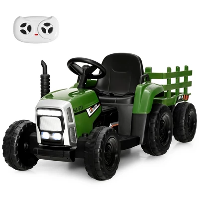 Costway 12V Kids Ride On Tractor With Trailer Ground Loader W/ RC & Lights RedPinkGreen 15 Costway 12V Kids Ride On Tractor With Trailer Ground Loader W/ RC & Lights RedPinkGreen - Image 13