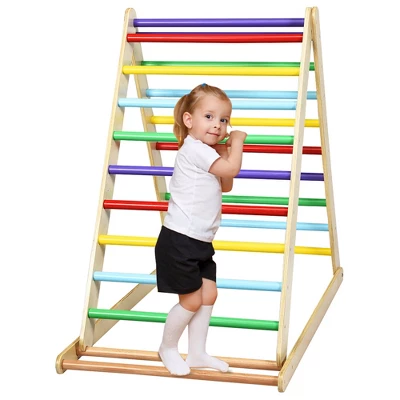 Costway Foldable Wooden Climbing Triangle Indoor Climber W/Ladder For Baby Toddler 9 Costway Foldable Wooden Climbing Triangle Indoor Climber W/Ladder For Baby Toddler - Image 7