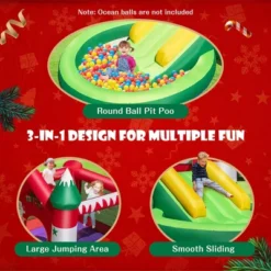 Costway Inflatable Bounce House Kids Christmas W/ Slide & Trampoline & Pool Without Blower 16 Costway Inflatable Bounce House Kids Christmas W/ Slide & Trampoline & Pool Without Blower -Kiddie Kingdom Store GUEST 418a56b0 4236 4ba1 b510 2623b1241752
