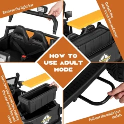 Costway 12V 10AH Parent-Child Ride On Truck Car Remote Trunk W/ LED Light & Music RedBlackPink -Kiddie Kingdom Store GUEST 4359101d 88cb 4e10 baeb 07541a8da2fb