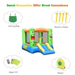 Costway Kids Playing Inflatable Bounce House Jumping Castle Game Fun Slider 480W Blower -Kiddie Kingdom Store GUEST 43611177 e48f 4951 af69 75c7439e3ee7