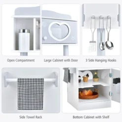 Costway Kids Kitchen PlaySet Pretend Wooden Play Kitchen With IceDispenser&Stovefor Toddler -Kiddie Kingdom Store GUEST 44222ea0 8a76 48f6 937e bb49d7ed9d91