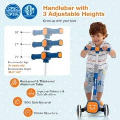 Honeyjoy Folding Adjustable Kids Toy Scooter W/LED Flashing Wheels Horn 4 Emoji Covers -Kiddie Kingdom Store GUEST 4452008a 4700 4d8d 96ec d101c85cb606