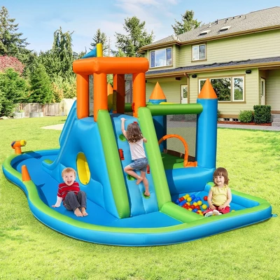 Bountech Inflatable Water Slide Kids Bounce House Splash Pool Without Blower 4 Bountech Inflatable Water Slide Kids Bounce House Splash Pool Without Blower - Image 2