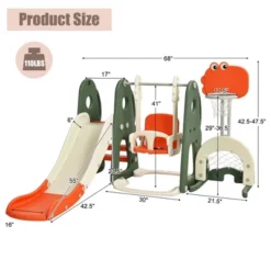 Costway 6 In 1 Toddler Slide And Swing Set Climber Playset W/ Ball Games WhiteOrange -Kiddie Kingdom Store GUEST 449f78a0 8d2a 4762 92d5 e5ef4c41cea8