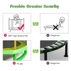 Costway 7 FT Kids Trampoline W/Safety Enclosure Net Spring Pad Indoor Outdoor Heavy Duty YellowBlue -Kiddie Kingdom Store GUEST 4506647d f8a4 48b8 9e11 371bdb641dcf