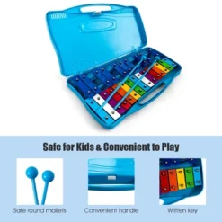 Costway 25 Notes Kids Glockenspiel Chromatic Metal Xylophone W/Case And 2 Mallets -Kiddie Kingdom Store GUEST 45876711 f25c 4e74 9f6b bff25897f9aa