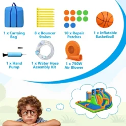 Costway Inflatable Water Slide Giant Bounce Castle With Dual Climbing Walls & 750W Blower -Kiddie Kingdom Store GUEST 46131910 516b 4250 b4f0 1f67610b9b63