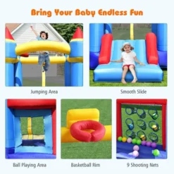 Costway InflatableBounce House Castle Slide Bouncer Kids Shooting Net/Without Blower -Kiddie Kingdom Store GUEST 464cd4ae b520 4fef 8ad9 a82c78206494
