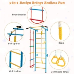 Costway 5 In 1 Kids Indoor Gym Playground Swedish Wall Ladder Children Home Climbing Gym -Kiddie Kingdom Store GUEST 4749d867 f4bc 4782 a7f9 731b0147fd9f