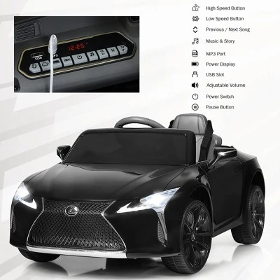 Costway 12V Kids Ride On Car Lexus LC500 Licensed Remote Control Electric Vehicle Black 9 Costway 12V Kids Ride On Car Lexus LC500 Licensed Remote Control Electric Vehicle Black - Image 7