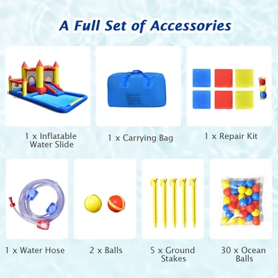 Costway Inflatable Water Slide Castle Kids Bounce House Indoor & Outdoor Without Blower 10 Costway Inflatable Water Slide Castle Kids Bounce House Indoor & Outdoor Without Blower - Image 8