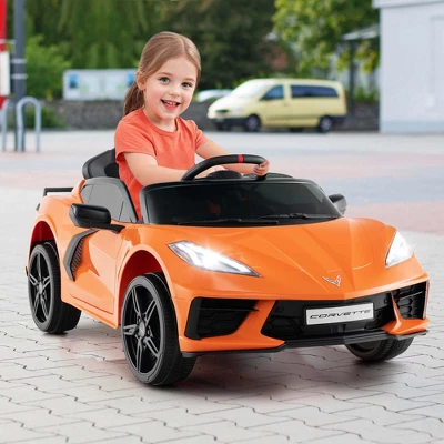 Costway 12V Electric Kids Ride On Car With Remote Control Wireless Connection Lights Orange/Pink/Red/White 3 Costway 12V Electric Kids Ride On Car With Remote Control Wireless Connection Lights Orange/Pink/Red/White