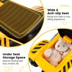 Costway Kids Toddler Ride On Excavator Digger Truck Scooter Seat Storage W/Sound&Helmet -Kiddie Kingdom Store GUEST 493a79c1 4c4f 4bdb b1b2 54f78440b4a0