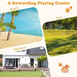 Costway Kids Large Wooden Sandbox W/Cover 2 Convertible Bench Seats For Outdoor Play -Kiddie Kingdom Store GUEST 495792f3 c69f 4d5d a0b3 fc7d759a59f3