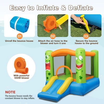 Costway Inflatable Bounce House Jumper Castle Kids Playhouse With 550W Blower 8 Costway Inflatable Bounce House Jumper Castle Kids Playhouse With 550W Blower - Image 6
