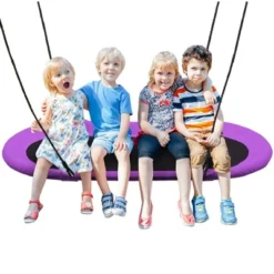 Costway 60'' Saucer Tree Swing Surf Outdoor Adjustable Kids Giant Oval Platform Swing Set Colorful/Blue/Green/Purple -Kiddie Kingdom Store GUEST 4c778ed6 7aa5 40bc ae62 92dcd21aeab8