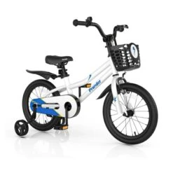 Costway 16'' Kid's Bike With Removable Training Wheels & Basket For 4-7 Years Old White/Blue/Red/Skyblue -Kiddie Kingdom Store GUEST 4c77c8e6 dfcc 4182 9d1f 9bc214694d9e