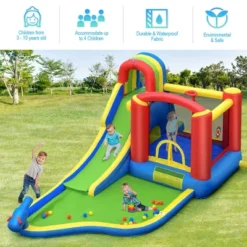 Costway Inflatable Kid Bounce House Slide Climbing Splash Pool Jumping Castle -Kiddie Kingdom Store GUEST 4d8260e8 7fa8 466d 9206 971d54d84e10