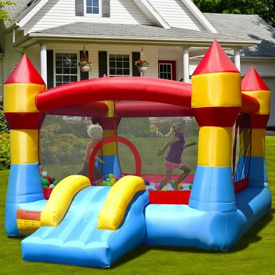 Costway Inflatable Bounce House Castle Jumper Moonwalk Playhouse Slide With 550W Blower 3 Costway Inflatable Bounce House Castle Jumper Moonwalk Playhouse Slide With 550W Blower