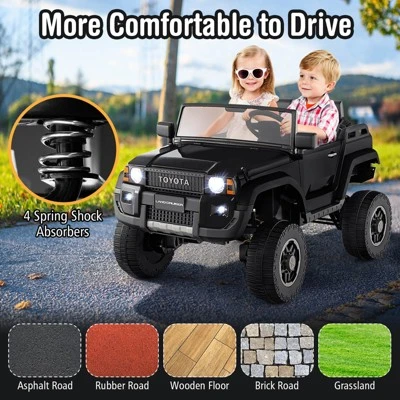 Costway 24V 2 Seater Ride On Car For Kids Licensed Toyota LC250 Ride On Truck With Remote Black/Gray/Navy/Pink/Red 3 Costway 24V 2 Seater Ride On Car For Kids Licensed Toyota LC250 Ride On Truck With Remote Black/Gray/Navy/Pink/Red