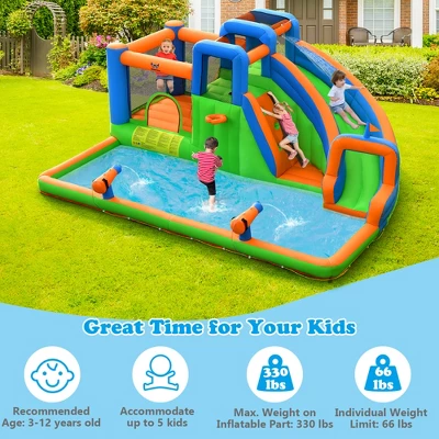 Costway Inflatable Water Slide Giant Bounce Castle W/Dual Climbing Walls Blower Excluded 7 Costway Inflatable Water Slide Giant Bounce Castle W/Dual Climbing Walls Blower Excluded - Image 5