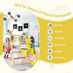 Costway 8-in-1 Jungle Gym Playset, Wooden Climber Play Set With Monkey Bars Colorful/Natural 19 Costway 8-in-1 Jungle Gym Playset, Wooden Climber Play Set With Monkey Bars Colorful/Natural -Kiddie Kingdom Store GUEST 4f58205d 48fb 4b26 87c5 163c1b03abbb