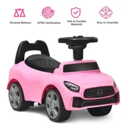 Costway Foot-to-Floor Kids Ride-On Push Car W/ Horn And Music WhitePink -Kiddie Kingdom Store GUEST 4f89ac91 3217 4147 a814 bf9007ac1179