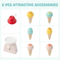 Costway Kids Ice Cream Cart Wooden Toddler Farmers Market Stand W/ Chalkboard & Storage -Kiddie Kingdom Store GUEST 4f8eaf22 84f1 4564 b607 df8c91d1821a