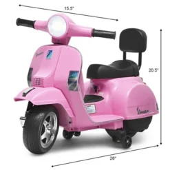 Costway 6V Kids Ride On Vespa Scooter Motorcycle For Toddler W/ Training Wheels PinkBlueGreenBlack