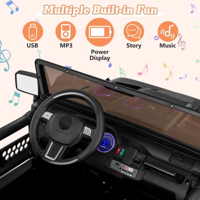 Costway 24V 2 Seater Kids Ride On Truck 2WD/4WD Battery Powered Vehicle Toddler Powerful Car With Remote Control 8 Costway 24V 2 Seater Kids Ride On Truck 2WD/4WD Battery Powered Vehicle Toddler Powerful Car With Remote Control - Image 6