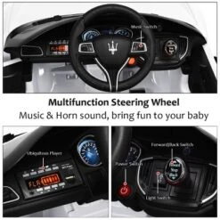 Costway 12V Maserati Licensed Kids Ride On Car W/ RC Remote Control Led Lights MP3 BluePinkWhite -Kiddie Kingdom Store GUEST 508e4c37 d0fc 4cf7 9e0d 51fcd44e5aa0
