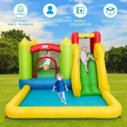 Costway Inflatable Bounce House Water Slide Jump Bouncer With Climbing Wall And Splash Pool Blower Excluded 14 Costway Inflatable Bounce House Water Slide Jump Bouncer With Climbing Wall And Splash Pool Blower Excluded -Kiddie Kingdom Store GUEST 50a3d1ea 79d6 48a0 a8f3 3c441dabcff5