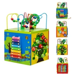 Costway 5-in-1 Wooden Activity Cube Toy Educational Learning Bead Maze W/ Rotatable Base 19 Costway 5-in-1 Wooden Activity Cube Toy Educational Learning Bead Maze W/ Rotatable Base -Kiddie Kingdom Store GUEST 50a7b461 4839 42a6 af1d 1f7119b69d70