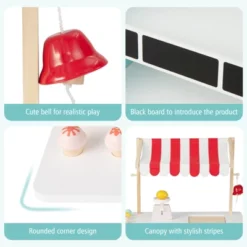 Costway Kids Ice Cream Cart Wooden Toddler Farmers Market Stand W/ Chalkboard & Storage -Kiddie Kingdom Store GUEST 50b295c9 b16b 4d2e 97d4 eb1f2dc77484