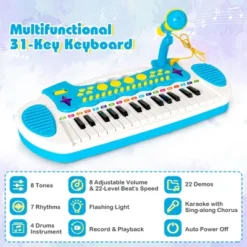 Costway 31 Key Kids Piano Keyboard Toy Toddler Musical Instrument W/ Microphone PinkBlue -Kiddie Kingdom Store GUEST 50e39faf 9849 4b4a ba89 9cc628783859