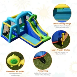 Costway Inflatable Bouncer Climbing Bounce House Kids Slide Park Ball Pit W/ 750W Blower -Kiddie Kingdom Store GUEST 518c920f 1f65 4213 a5ca c064f768d0fb