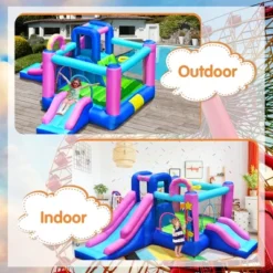 Bountech Inflatable Bounce Castle Dual Slides Jumping Bouncer W/ Climbing Wall -Kiddie Kingdom Store GUEST 51ee200a 5e5c 40a1 8fcb a6284f9b901a