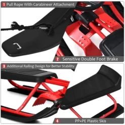 Costway Kids Snow Racer Sled Steering Wheel Double Brakes Pull Rope Red 15 Costway Kids Snow Racer Sled Steering Wheel Double Brakes Pull Rope Red -Kiddie Kingdom Store GUEST 52aaa94a 8fd0 4cc5 a3e7 71ba2f480beb