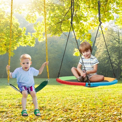 Costway 2-Pack Swing Set Swing Seat Replacement & Saucer Tree Swing For Indoor & Outdoor 4 Costway 2-Pack Swing Set Swing Seat Replacement & Saucer Tree Swing For Indoor & Outdoor - Image 2
