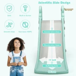 Costway 3-in-1 Kids Climber Slide Play Set W/Basketball Hoop Indoor & Outdoor PinkGreen -Kiddie Kingdom Store GUEST 537b3665 672c 44bf 8c01 10ab969e2b66