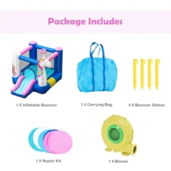 Costway Slide Bouncer Inflatable Jumping Castle Basketball Game W/ 480W Blower -Kiddie Kingdom Store GUEST 53a50591 45c1 41ac ae76 958f18ef5672