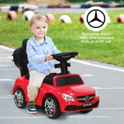 Costway 3 In 1 Ride On Push Car Mercedes Benz Toddler Stroller Sliding Car WhiteBlueRed -Kiddie Kingdom Store GUEST 5447f3e6 ea9c 4b02 9756 a2c722a596ab